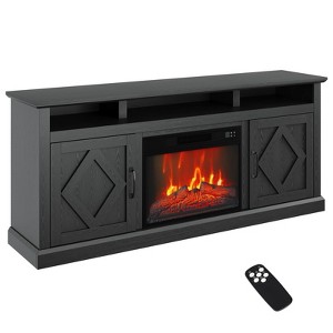 67" Gray Fireplace TV Stand for TVs up to 80" ¨C Electric Fireplace Entertainment Center with Remote for Living Room (1-Piece) - 1 of 4