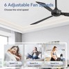 Airsurfer 2-Pack 52" Matte Black Ceiling Fan Without Light, 3 Plywood Blades, 6-Speed Settings, Remote Included, 4''& 8'' Down Rods - 4 of 4