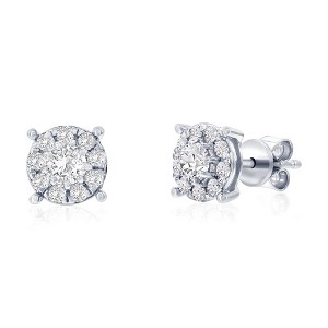 Diamonds D'Argento Sterling Silver, 0.78cttw Lab-Grown Diamond, 7mm Studs - (20 Stones) - Silver - 1 of 2
