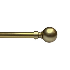 Versailles Esencial Orb Steel Heavy Duty Curtain Rod Set for Windows Gold - 1 of 4