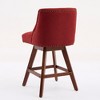PAGED Bar Stools Set of 2 Modern Swivel Upholstered Counter Stools with Back and Wooden Legs Counter Height Bar Stools for Bar, Kitchen - 2 of 4