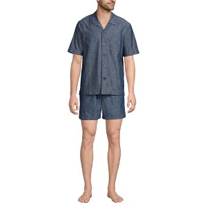 Lands' End Men's Short Sleeve Essential Short Sleep Set - 1 of 3