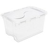 Sterilite Single 48-Quart Clear Hinged Lid Storage Tote Box Container with  Attached Hinged Lids for Home Organization, (12 Pack)