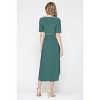 Hello Miz Women's Hi-Low Short Sleeve V Neck Maternity Wrap Dress with Belt - 4 of 4