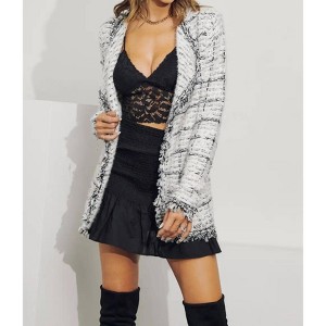 Women's Curvy Tweed Fringe Jacket - Plus - J.NNA - 1 of 4