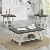 Roundhill Furniture Athens Contemporary 3-Piece Wood Shelf Coffee Table Set in Weathered Charcoal and Beige - 2 of 4