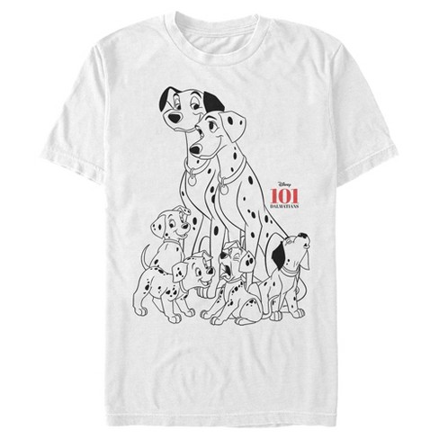 Men's One Hundred and One Dalmatians Dog Pile T-Shirt - White - 2X Large