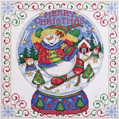 Design Works Counted Cross Stitch Kit 12"X12"-Snowglobe (14 Count)