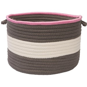 Colonial Mills Color Block Round Basket, 24 by 14-Inch, Pink/Gray - 1 of 1