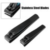 Unique Bargains 2pcs Nail Clipper Set for Nail Care for Travel or Home Black Stainless Steel - 3 of 4