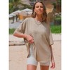 EXLURA Womens Summer Oversized T Shirts Crewneck Loose Workout Short Sleeve Blouse Tops 2025 Y2K Casual Athletic Basic Tee - 2 of 4