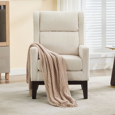 Hyleory Corduroy Leisure Chair with Solid Wood Frame - Timeless Comfort and Style