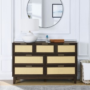 KTMBDW 3/5/7 Drawers Dresser for Bedroom, Wood Farmhouse Drawer Chest, Chest of Drawer, Tall Dresser with Organizer for Bedroom, Living Room - 1 of 4