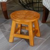 FONTOI Carved Wooden Step Stool with Maple Leaf Pattern, Ottoman Foot Stools for Living Room Bedroom, Brown, 11"*10"*11" - 2 of 4