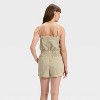 Women's Denim Beach Romper - Universal Thread™ Khaki Green - 2 of 4