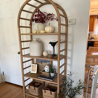 Holladay curved 2024 wooden bookshelf