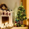 Tangkula 3'Warm White Lighting Christmas Entrance Tree Doorway Pre-Lit Decoration w/ 40 LED Lights Berries Pine Cones - 2 of 4