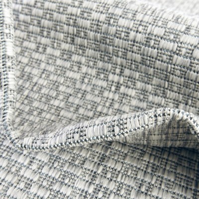 Light Gray Synthetic 9' x 12' Outdoor Rectangular Rug