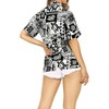 LA LEELA Women's Button Down Blouses Summer Beach Party Short Sleeve Colorful Blouses Button Up Dress Shirts Hawaiian Dresses for Women - 2 of 4