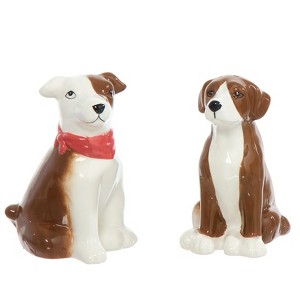 The Lakeside Collection Table Toppers Dog Themed Tabletop Collection Kitchen Dining Tail Wagging - Salt and Pepper Shaker Set - 1 of 2