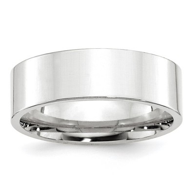 Black Bow Jewelry 7mm 10K White or Yellow Gold Flat Comfort Fit Band