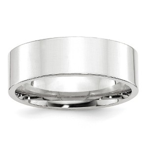 Black Bow Jewelry 7mm 14K White or Yellow Gold Flat Comfort Fit Band - 1 of 4