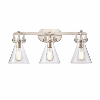 Newton - 3 Light Newton Cone Bath Vanity In IndustrialStyle-11.88 Inches Tall and 27 Inches Wide
