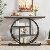 Syemin Console Tables Industrial Console Table, 4-Tier Sofa Table with Circle Metal Frame, Narrow Entryway Accent Table, Gray, 41.34"*11.81"*31.5" - 4 of 4