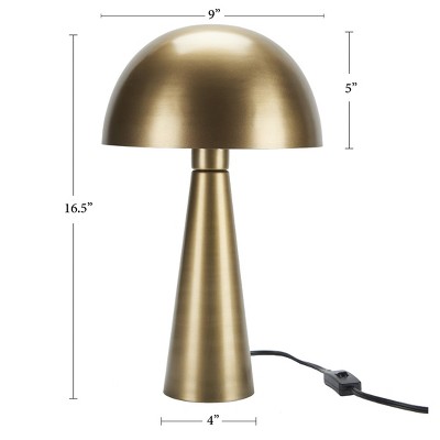 Nourison 16" Antique Gold Iron Mushroom Table Lamp
