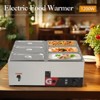 Commercial Food Warmer,1200W Electric Steam Table, Professional Countertop Stainless Steel Buffet Bain Marie,86-185°F Temp Control - 4 of 4