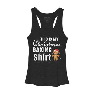 Women's Design By Humans Gingerbread Christmas Baking Shirt By shirtpublic Racerback Tank Top - 1 of 3