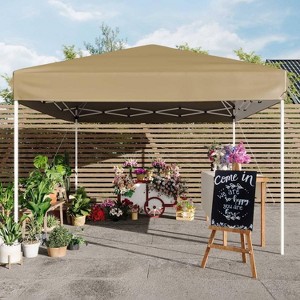 GustoWave Adjustable Height Outdoor 10x10Ft Pop Up Portable Canopy Tent with Carrying Bag for Parties, Camping - 1 of 4