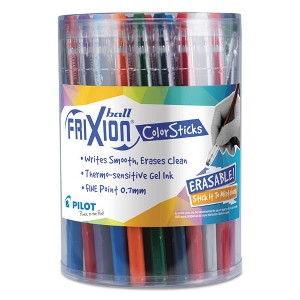 Pilot FriXion ColorSticks Erasable Gel Pen, Stick, Fine 0.7 mm, Ten Assorted Ink and Barrel Colors, 36/Pack - 1 of 1