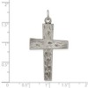 Black Bow Jewelry Men's Sterling Silver Antiqued Woodgrain Cross Pendant, 23 x 45mm - 4 of 4