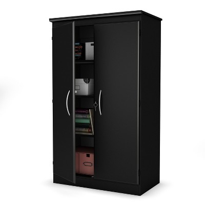 HomeStock Entryway Cabinet, Pure Black