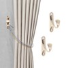 Unique Bargains Curtain Holdbacks Wall Peg Hooks Zinc Alloy 2.83"x0.63" 1 Pair - 2 of 4
