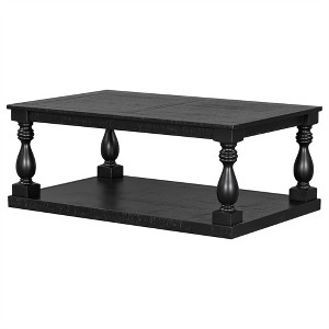 OUTSUPPLY Vintage Coffee Table, Pine Veneer Top & Rubberwood Base, Artistic Center Table for Living Room & Study - 1 of 4