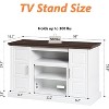 DobleePy White Farmhouse TV Stand with LED Lights, Double Barn Door Cabinets, Adjustable Shelves, Power Outlets for TVs up to 65" - 2 of 4