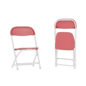 Emma and Oliver 2 Pack Kids Plastic Folding Chair Daycare Home School Furniture - 1 of 4