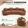 Modern Curved Modular Sectional Sofa with Chenille Upholstery, Compression Sleeper Couch with Cushions for Apartment or Living Room-Tanpinhause - 2 of 4