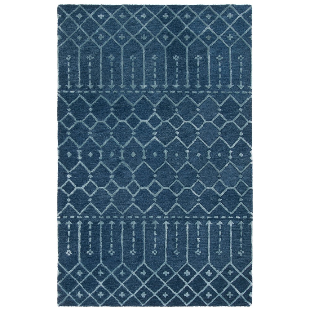 5'X8' Geometric Design Tufted Area Rug Navy/Silver - Safavieh