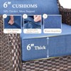 Outdoor Swivel Rocker Patio Chairs of 2 with 6 Inch Thick Cushions and Side Table, Swivel Outdoor Chairs 3PCS High Back Wicker Patio Furniture Set - 2 of 4