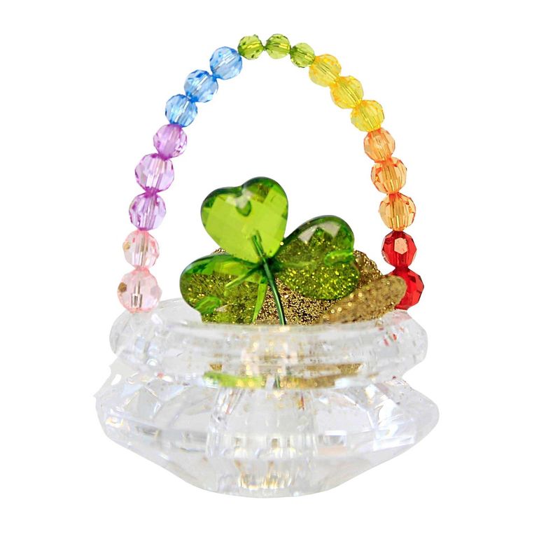 Crystal Expressions 2.75 In Rainbow Basket Figurine Saints Patrick's Day Irish Figurines, 3 of 4