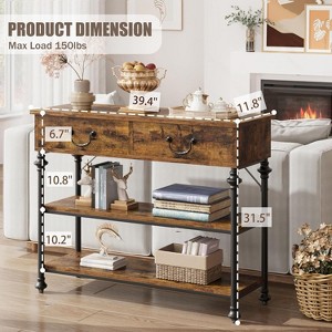 Console Tables for Entryway, Small Entryway Table with 2 Drawers, Narrow Console Table with Storage Shelves for Living Room Table - 1 of 4