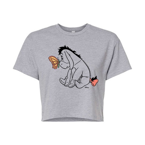 Women's - Disney - Eeyore And Butterfly Cropped Graphic T-Shirt - image 1 of 4