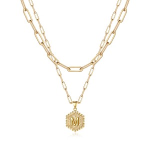 Turandoss 2PCS Dainty Gold Necklace for Women Girls - Layered Initial Pendant Necklaces, Gold Jewelry for Women, Birthday Gifts for Girls 8-18 - 1 of 4