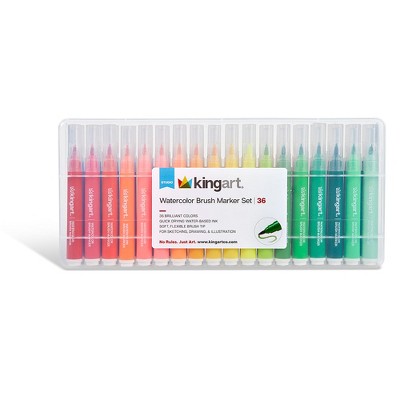KINGART Brush Tip Markers 36 Colors