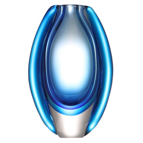 Luxury Lane Hand Blown Sommerso Oval Art Glass Vase - image 1 of 4