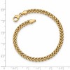 Black Bow Jewelry 4.25mm 14K Yellow Gold Hollow Fancy Wheat Chain Bracelet, 7.5 Inch - 2 of 3