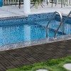 Gulches Wood Interlocking Deck Tiles Checker Pattern, 10PCS 12" x 12" Square Dark Brown Acacia Hardwood Outdoor Flooring for Patio, Bancony, Pool Side - 3 of 4